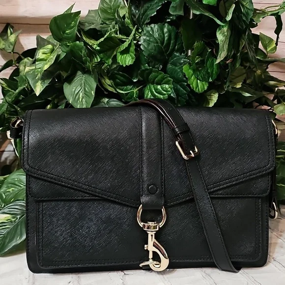 Rebecca Minkoff Hudson Moto Crossbody/ ShoulderBlack Large Leather Bag